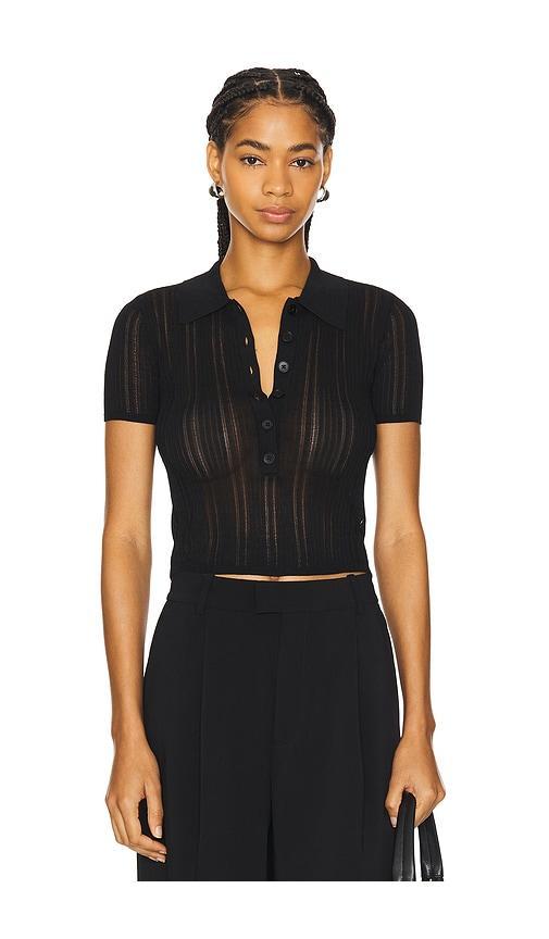 Lovers and Friends Belle Polo Top in Black Product Image