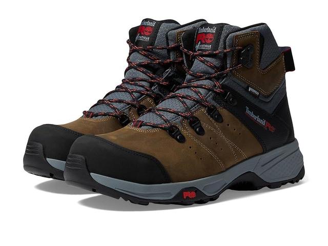 Timberland PRO Switchback 6 Inch Composite Safety Toe Waterproof Turkish Coffee/Red) Men's Work Boots Product Image