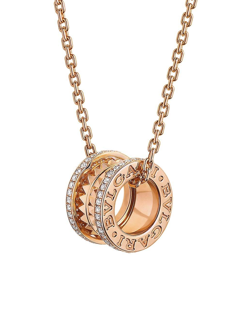 Womens B. zero1 18K Rose Gold & 0.38 TCW Diamond Pendant Necklace Product Image