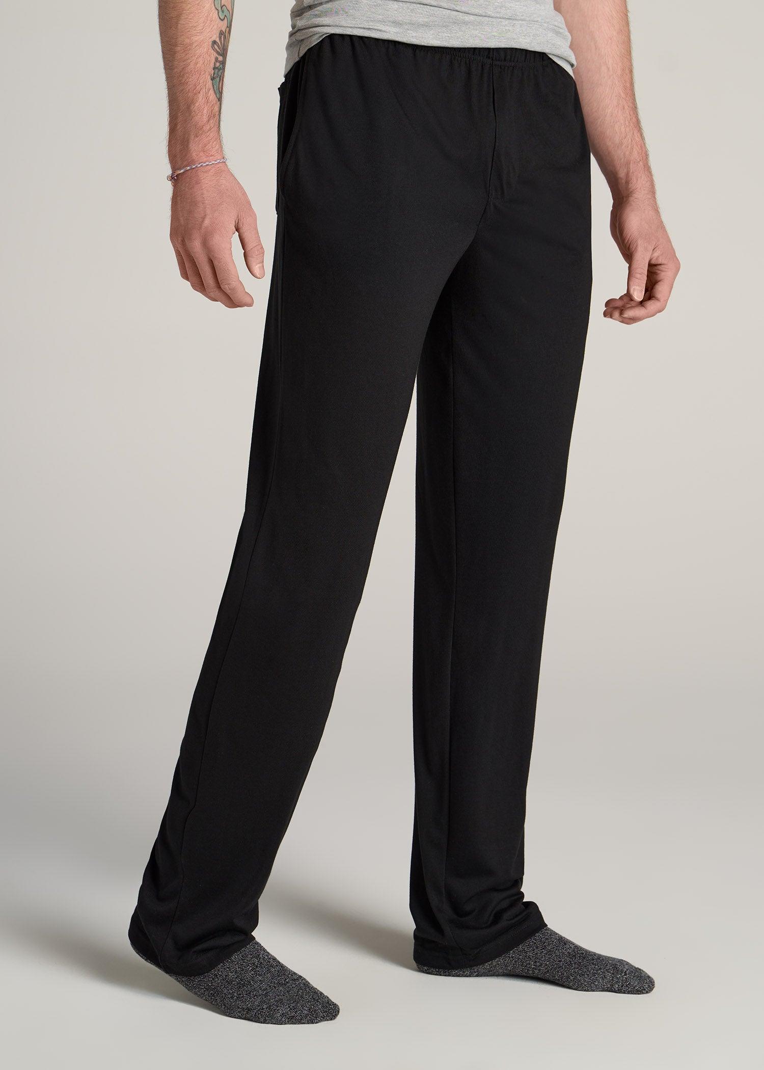 Lounge Pajama Pants for Tall Men in Black Male Product Image