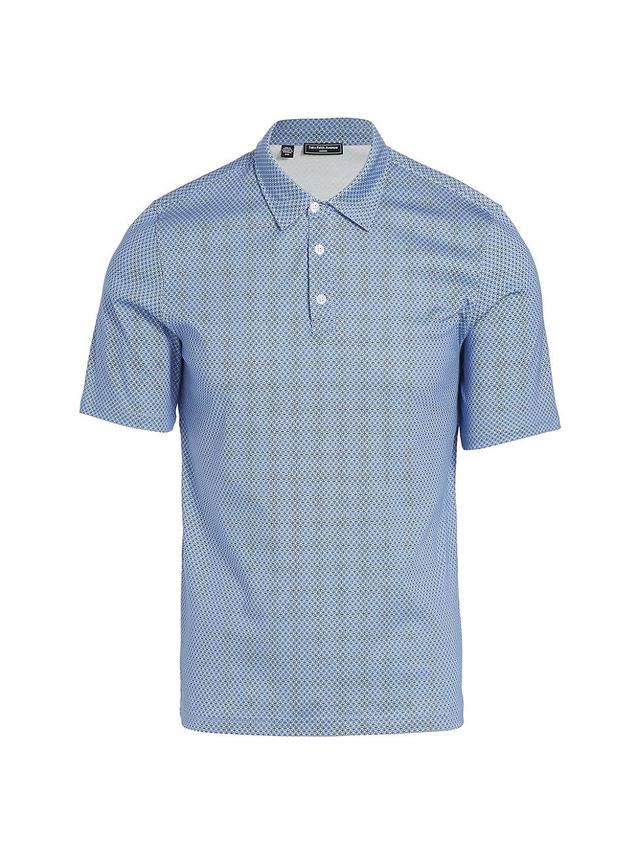 Mens Slim-Fit Geometric Cotton Polo Shirt Product Image