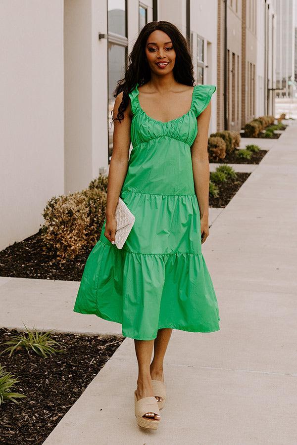 Seaside Serenity Midi In Kelly Green Product Image