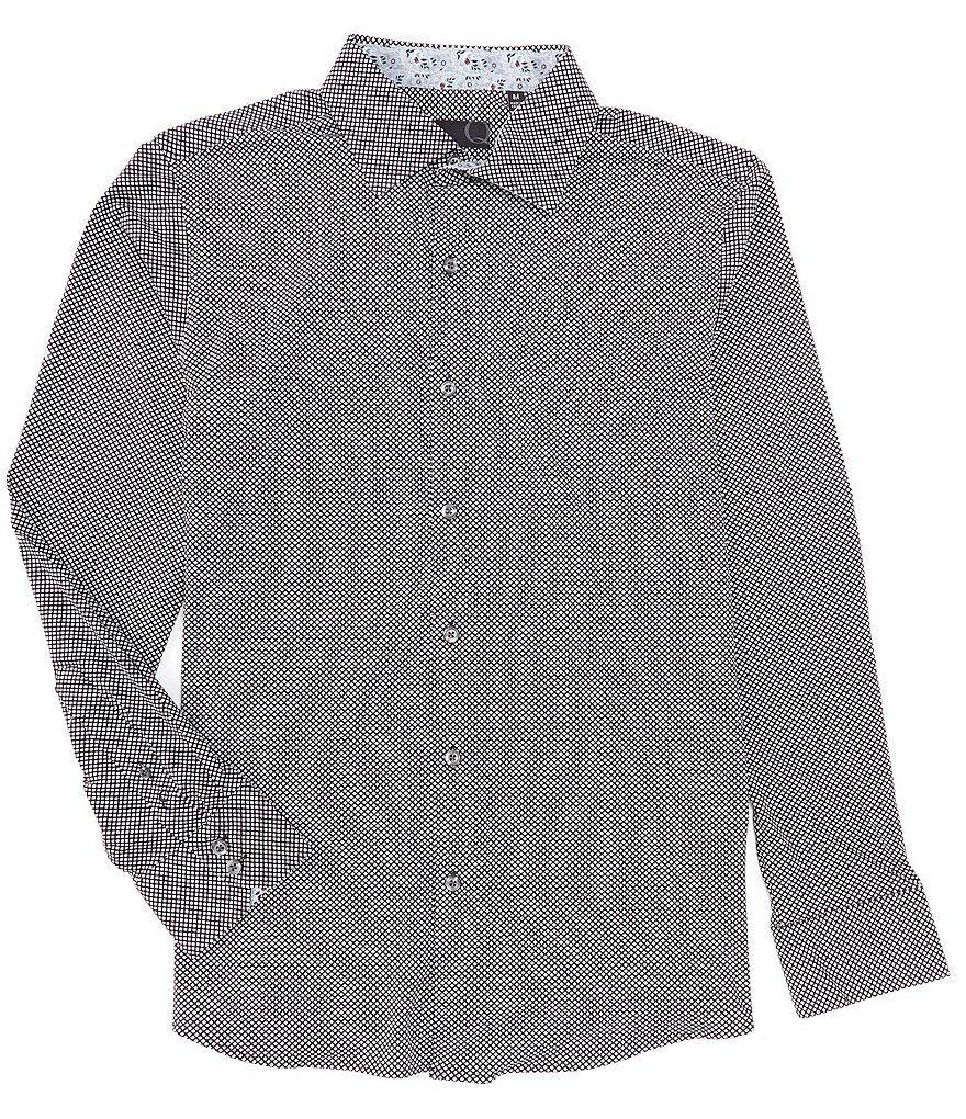 Quieti Performance Stretch Mini Geo Print Long Sleeve Woven Shirt Product Image