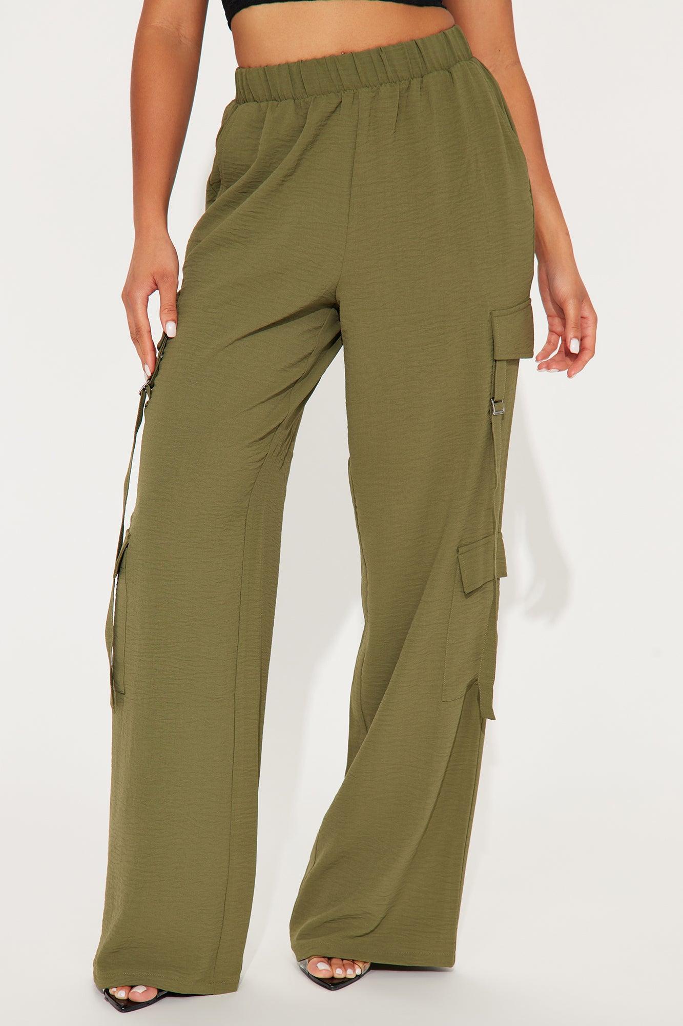 Fallin' For You Wide Leg Cargo Pant - Olive Product Image