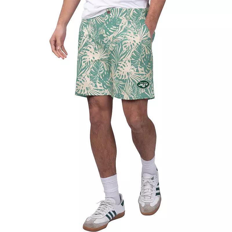 Mens Margaritaville New York Jets Sandwashed Monstera Print Amphib Shorts product image