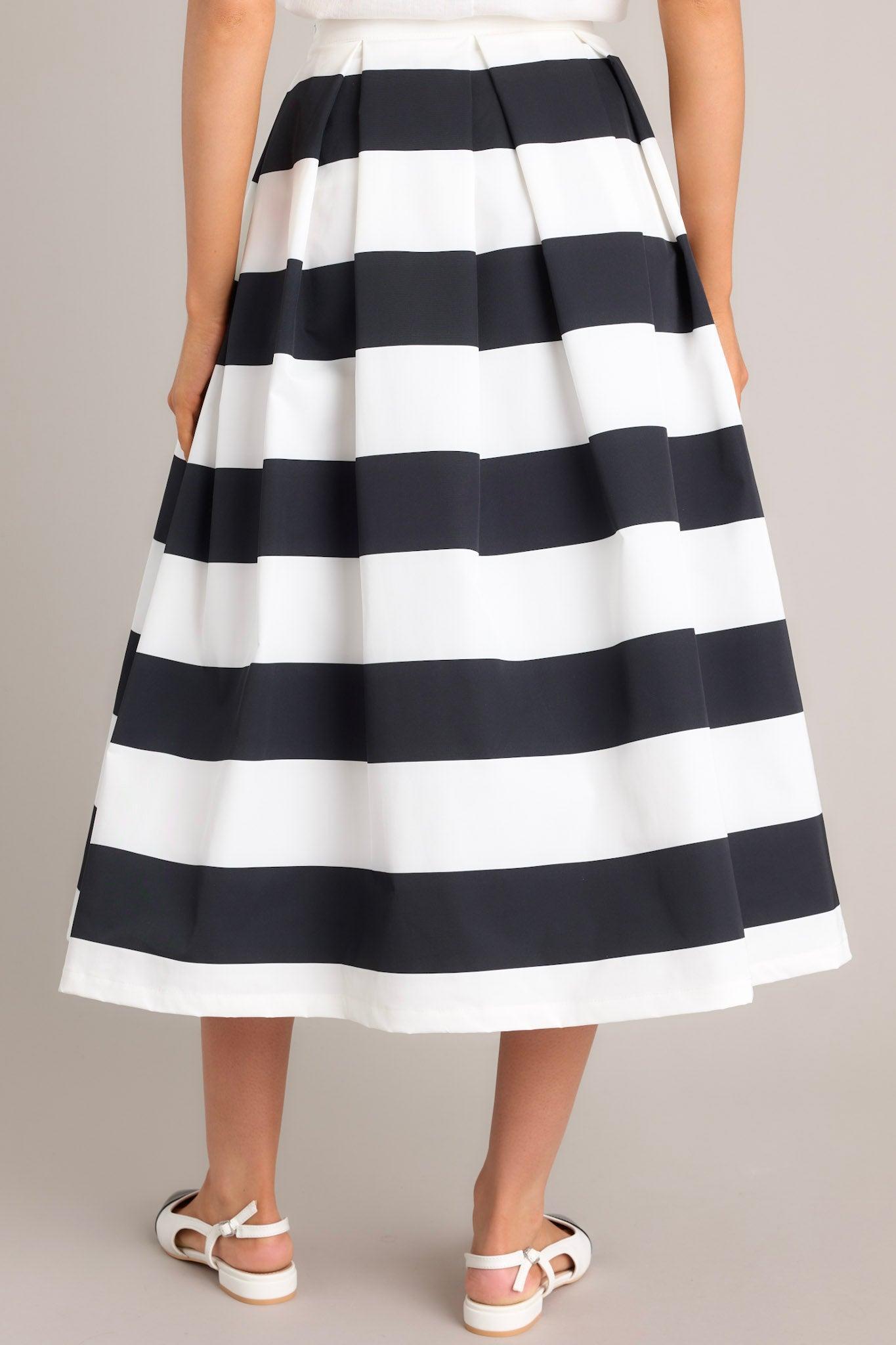 Memories in Focus Black & White Midi Skirt Product Image