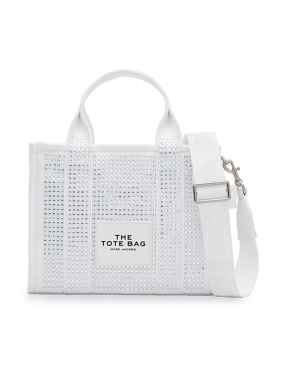 Womens Small Crystal-Embellished Canvas Tote Bag Product Image