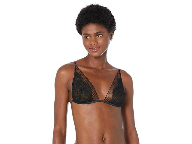 La Perla Honeycomb Shadows Wireless Triangle Bra (Onyx) Women's Lingerie Product Image