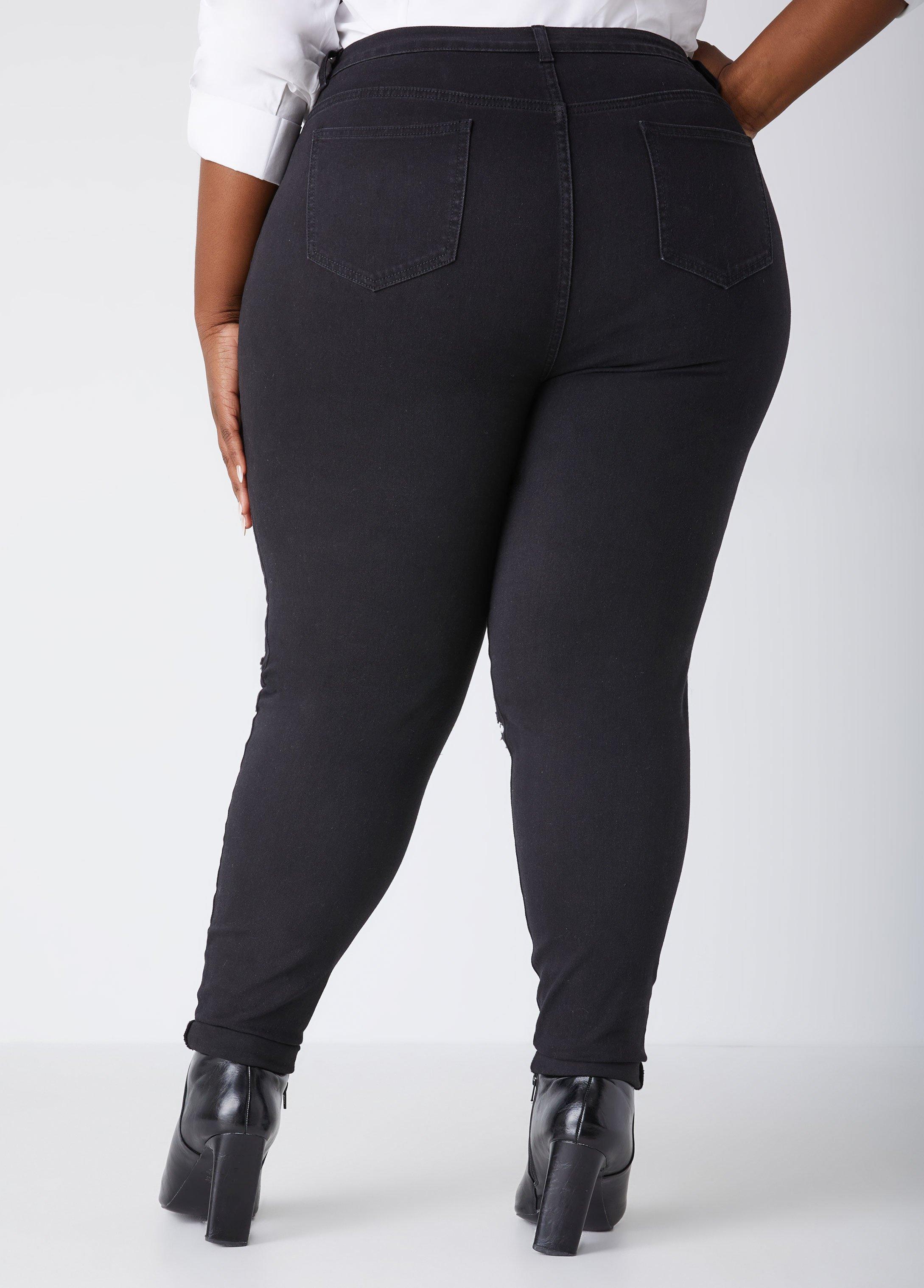 Plus Size High Rise Sequined Skinny Jeans Ashley Stewart Product Image