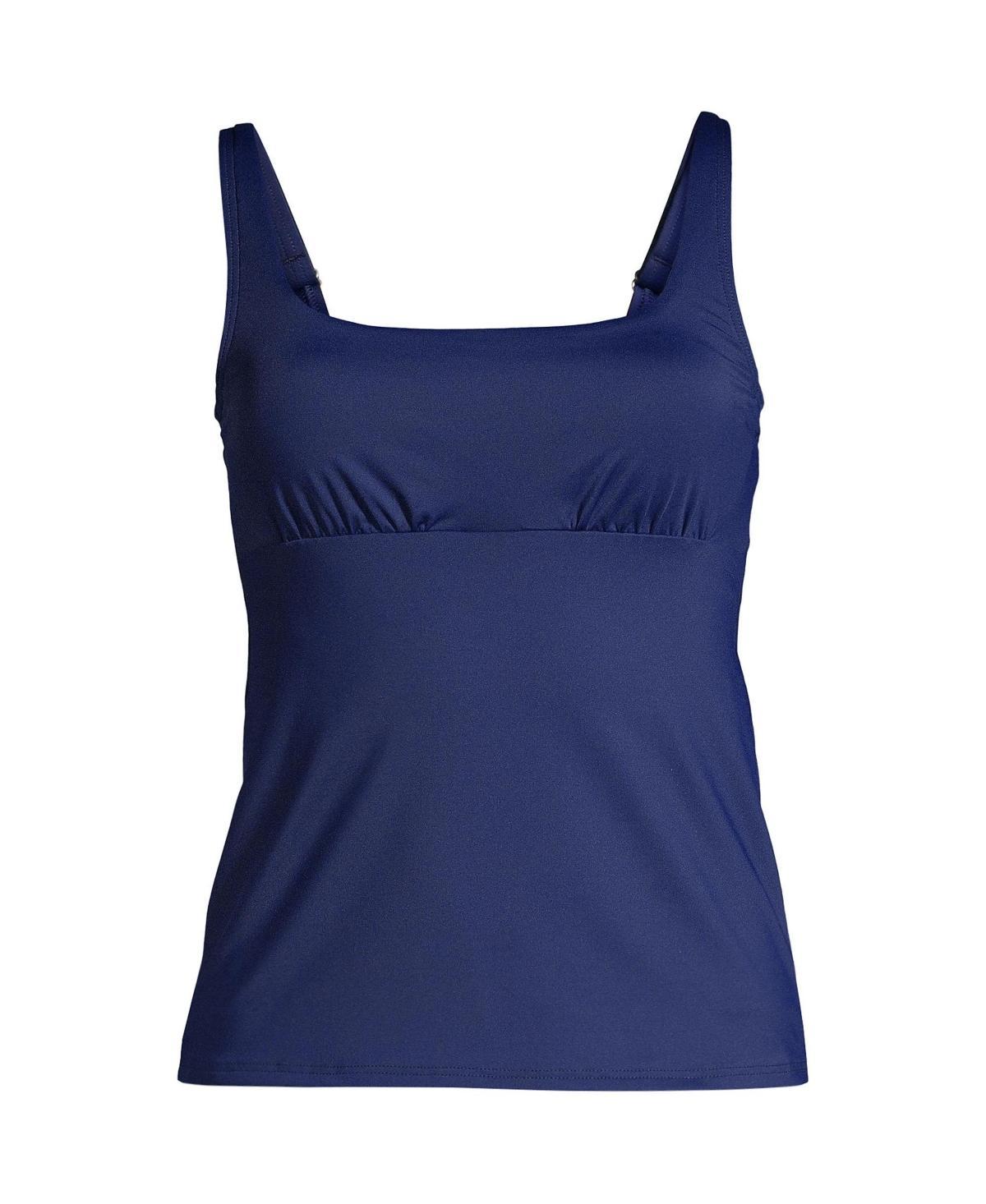 Lands End Womens Square Neck Underwire Tankini Swimsuit Top Adjustable Straps Product Image