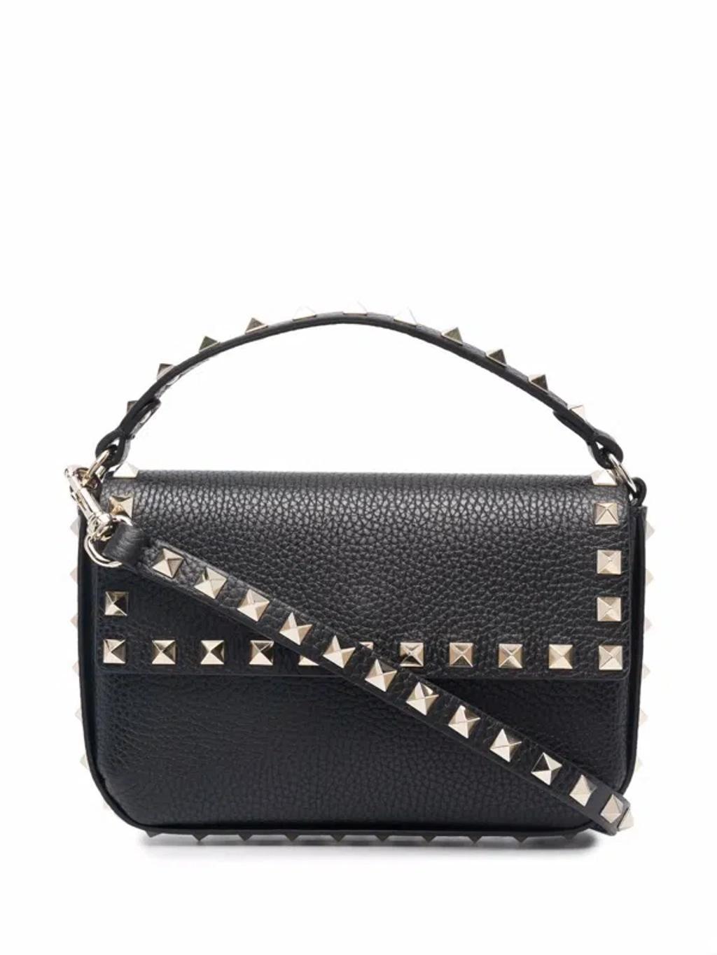 Rockstud Leather Mini Bag In Black Product Image