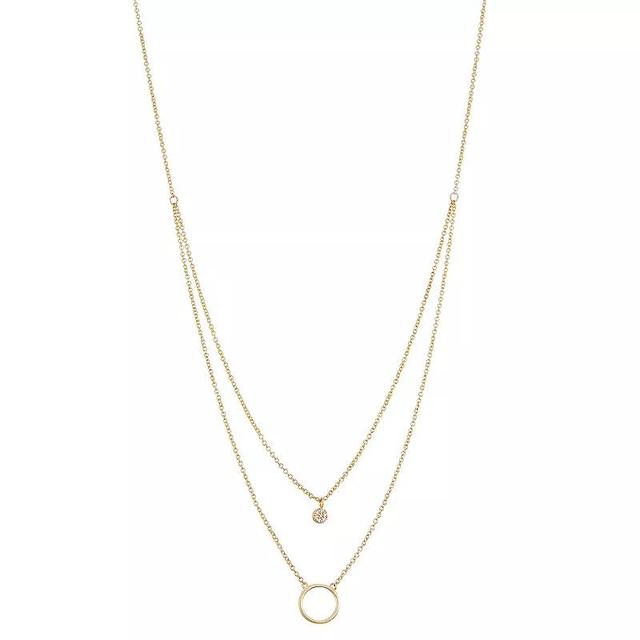 Ella Shea Gold Tone Hearts Layered Necklace, Womens Product Image