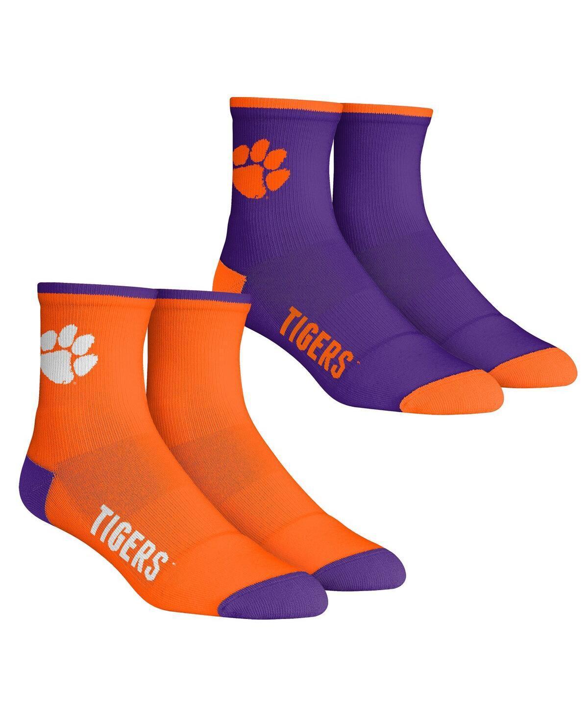 Mens Rock Em Socks Clemson Tigers Core 2-Pack Quarter Length Sock Set Product Image