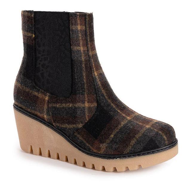 MUK LUKS Vermont Essex Womens Wedge Ankle Boots Product Image