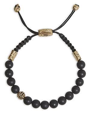 John Varvatos Mens Brass Onyx Bead Cord Bolo Bracelet Product Image