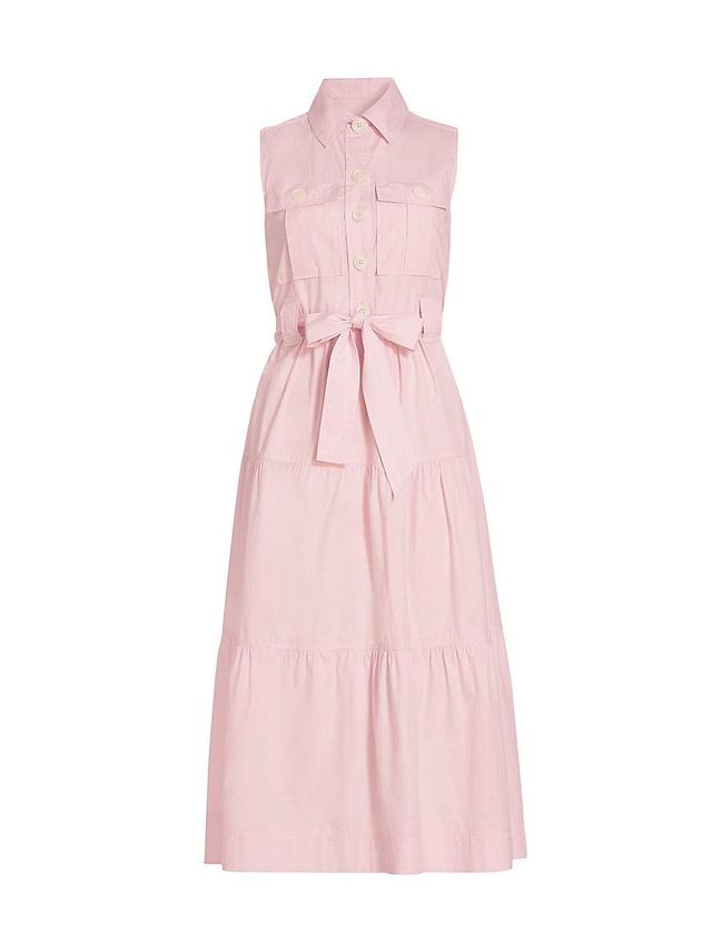 Womens Florence Cotton Tiered Shirtdress Product Image