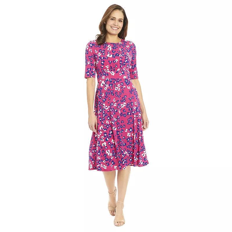 Petite London Times Printed Midi A-Line Dress, Womens Rose Ivory Product Image