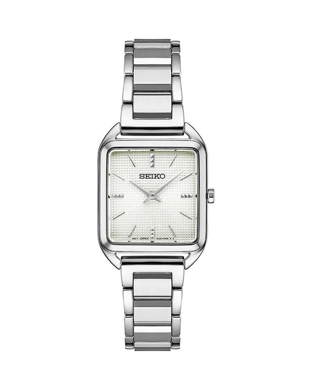 Seiko Essentials Womens Stainless Steel Rectangle Dial Bracelet Watch Green Product Image