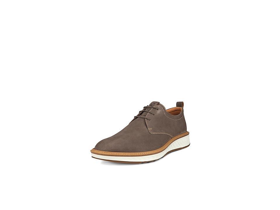 ECCO ST. 1 Hybrid Plain Toe Tie (Dark Clay Nubuck) Men's Lace Up Wing Tip Shoes Product Image