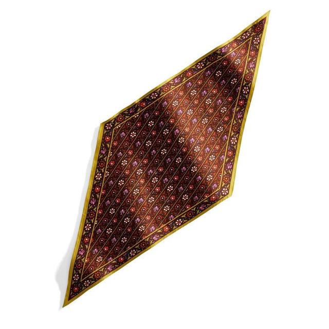 Vera Bradley Diamond Silk Scarf Women in Mini Vines Ribbons Brown Brown/Pink Product Image