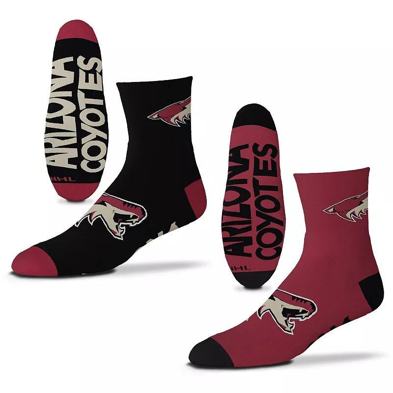 Mens For Bare Feet Arizona Coyotes 2-Pack Team Quarter-Length Socks Product Image