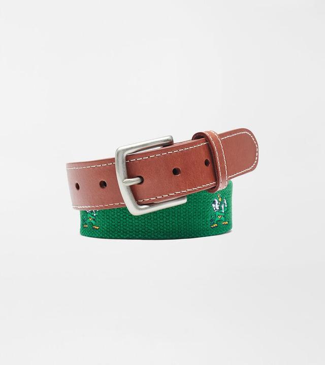 Peter Millar Mens Notre Dame Leprechaun Belt | Color: Erin Green | Size: 40 | ND Product Image