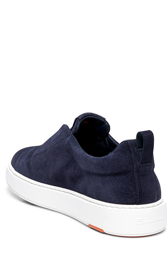 SANTONI Men's Cleanic Slip On Sneakers In Blue Product Image