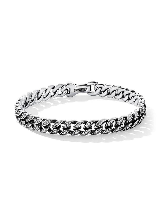 Mens Curb Chain Bracelet in Sterling Silver Product Image