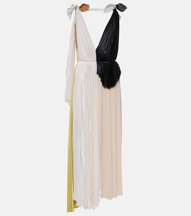 Pleated Maxi Dress In Multicoloured Product Image