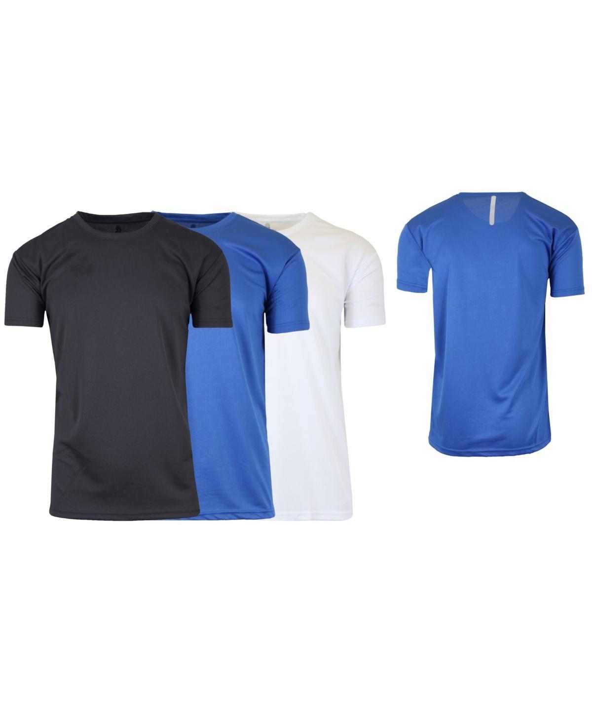 Galaxy By Harvic Mens Short Sleeve Moisture-Wicking Quick Dry Performance Tee, Pack of 3 - Navy/Red Product Image