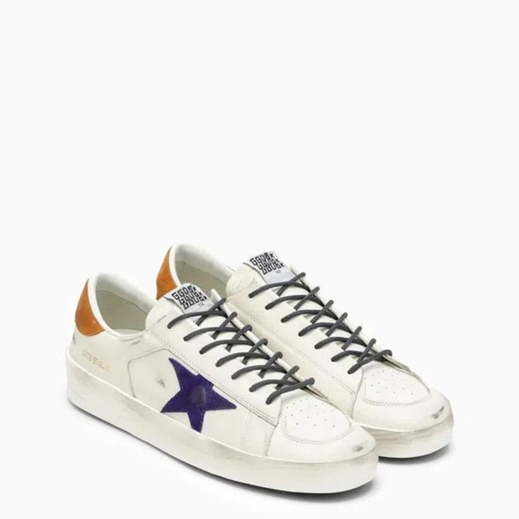 GOLDEN GOOSE Mens White/comb Men's Stardan Logo-print Leather Low-top Trainers Product Image