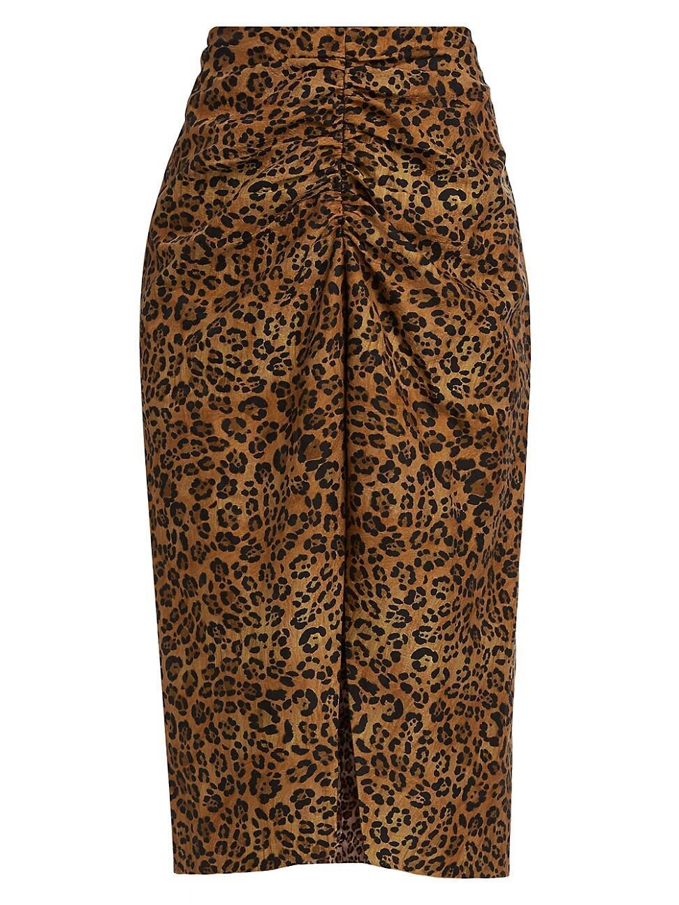 Womens Brynn Leopard-Print Skirt Product Image