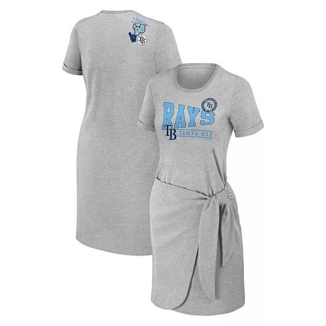 Womens WEAR by Erin Andrews Heather Gray Tampa Bay Rays Knotted T-Shirt Dress Product Image