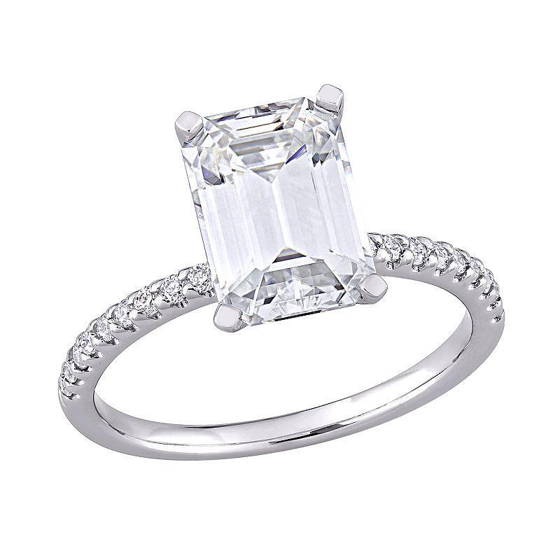 Stella Grace 10k White Gold 3 1/5 Carat T.W. Lab-Created Moissanite Engagement Ring, Womens 10k Whgold Product Image