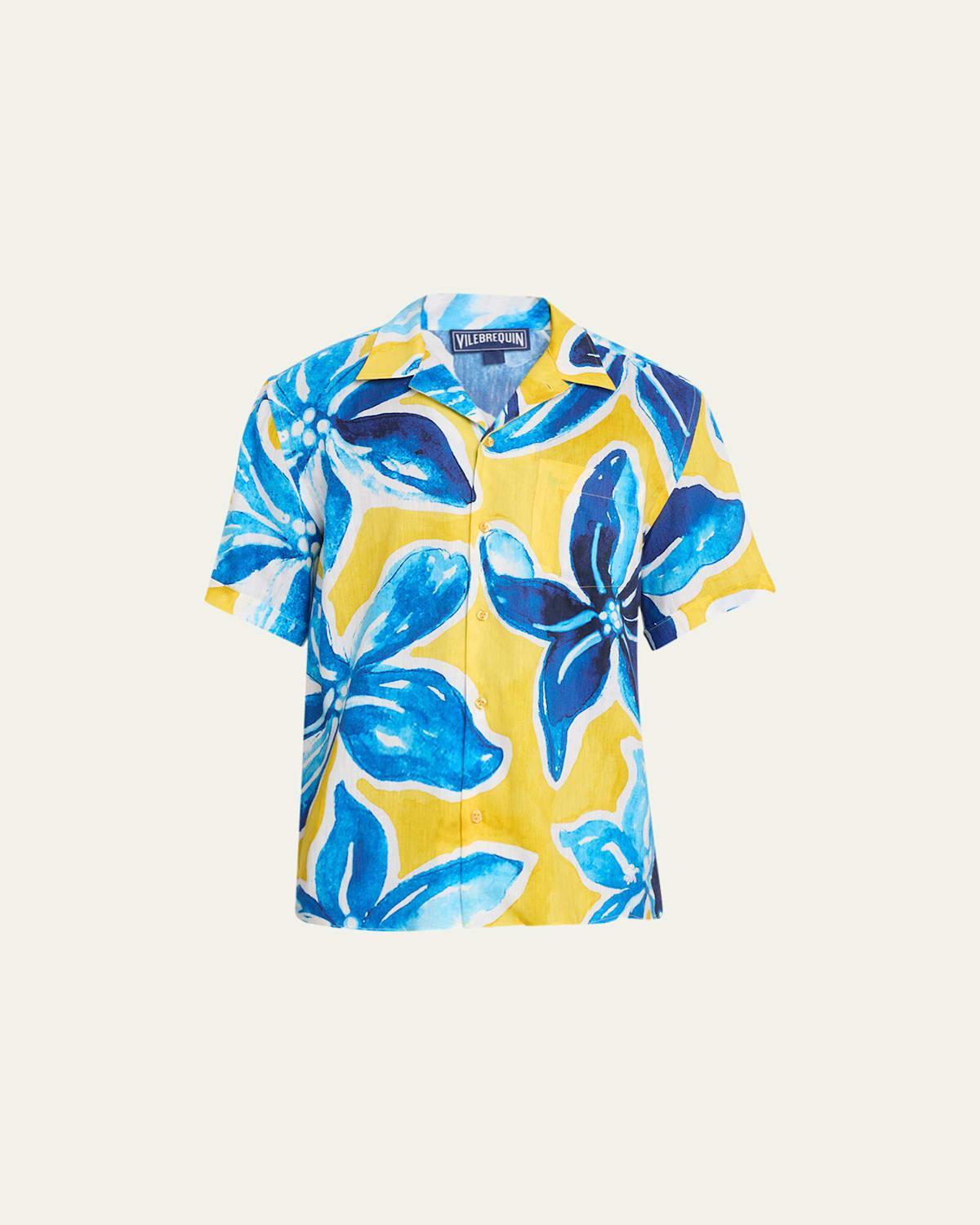 Mens Raia Floral Button-Front Shirt Product Image