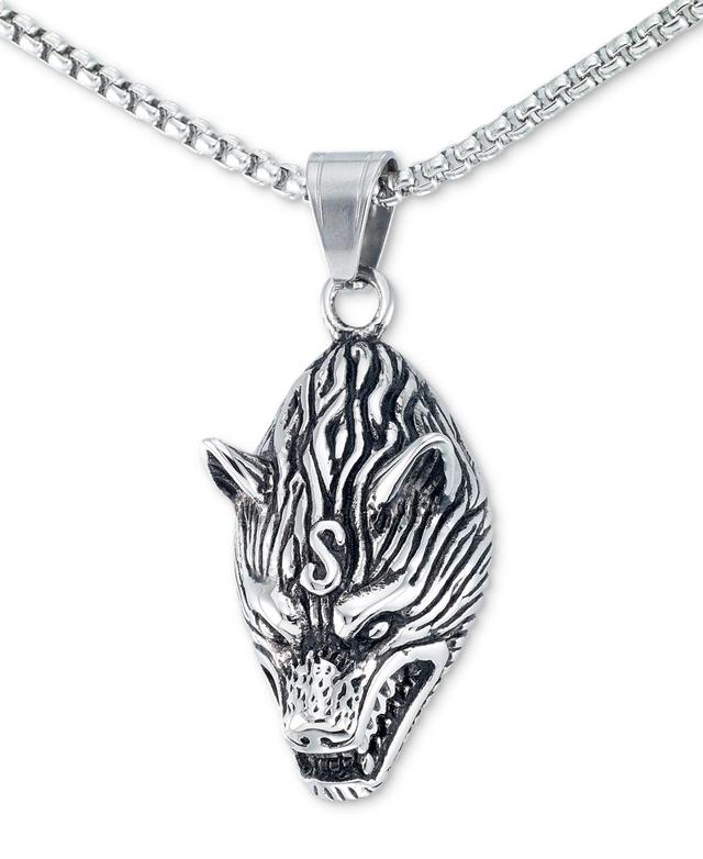 Legacy for Men by Simone I. Smith Mens Wolf Head 24 Pendant Necklace in Stainless Steel Product Image