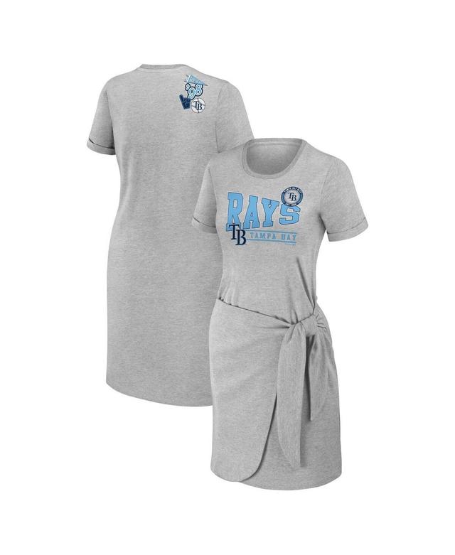 Womens WEAR by Erin Andrews Heather Gray Tampa Bay Rays Knotted T-Shirt Dress Product Image