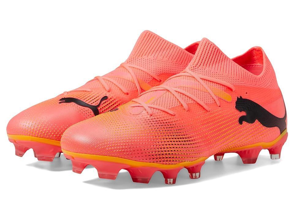 PUMA Future 7 Match Firm Ground/Artificial Ground (Sunset Glow/Puma Black/Sun Stream) Men's Shoes Product Image