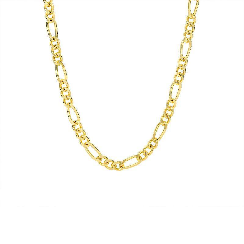 Aurielle Gender Neutral Thick Figaro Chain Necklace, Womens Yellow Gold Tone Product Image