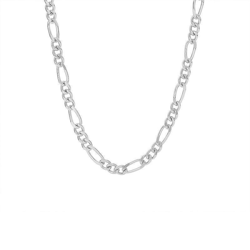 Aurielle Gender Neutral Thick Figaro Chain Necklace, Womens Silver Tone Product Image