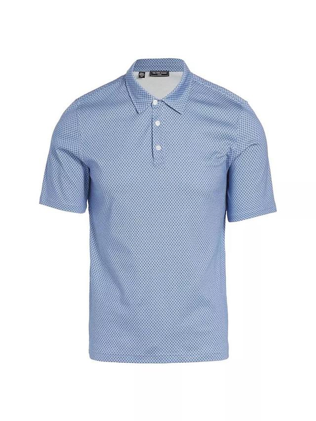 Slim-Fit Geometric Cotton Polo Shirt Product Image