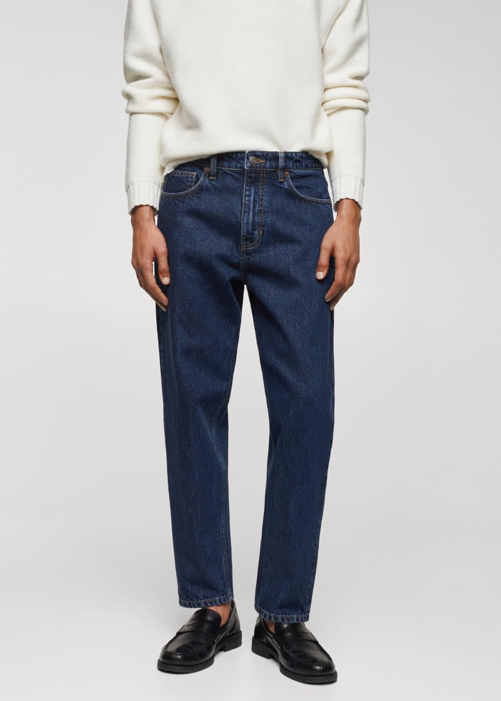 MANGO MAN - Tapered-fit jeans dark blueMen Product Image