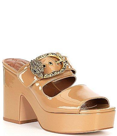 Kurt Geiger London Mayfair Patent Leather Crystal Buckle Platform Sandals Product Image