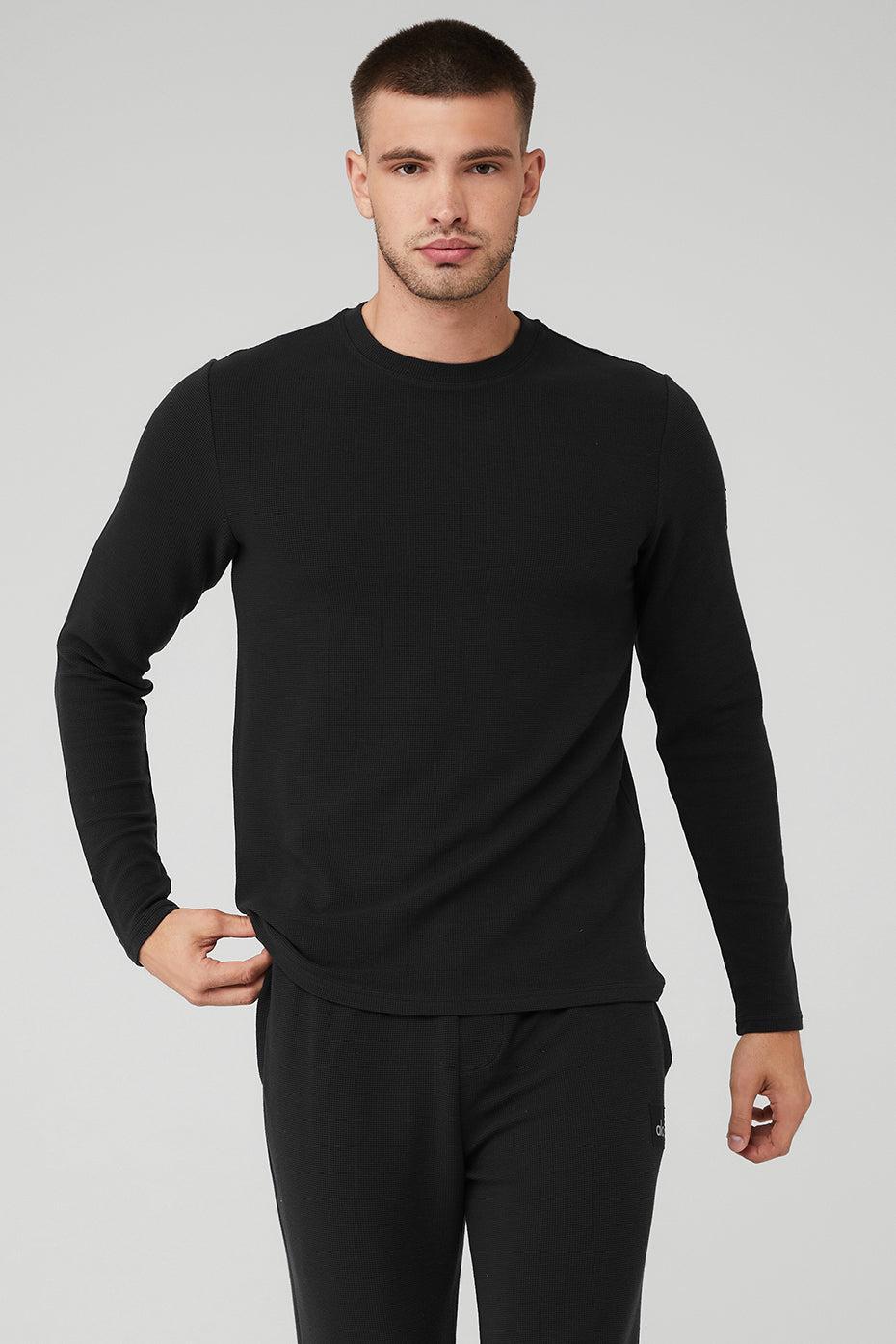 Micro Waffle Fast Break Long Sleeve Tee - Black Male Product Image