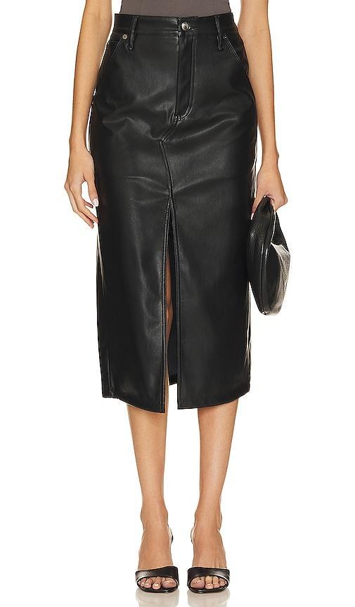 Rag & Bone Sid Faux Leather Midi Skirt Size 31, 32. Product Image