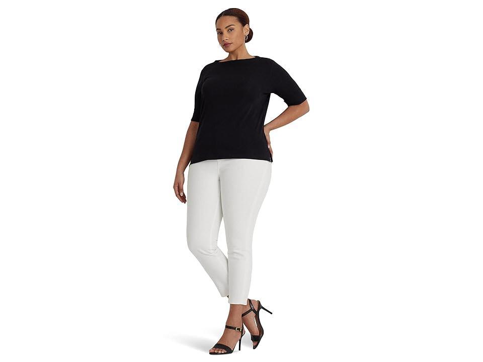 Lauren Ralph Lauren Plus Size Cotton-Blend Boatneck Top Product Image