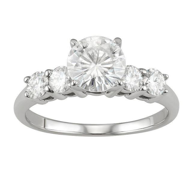 Charles & Colvard 1.4 Ct. T.w. Lab Created Moissanite Engagement Ring In 14K White Gold, 6 Product Image