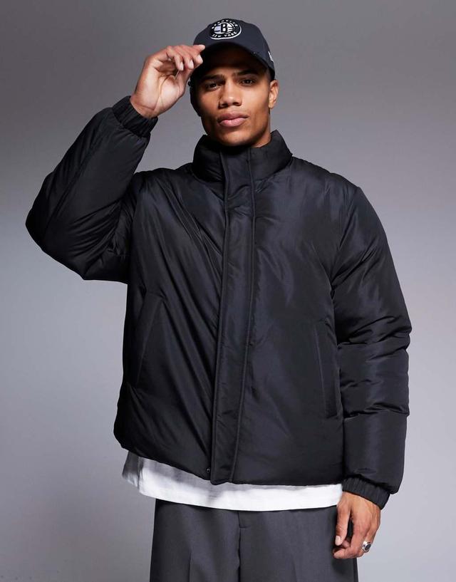 ASOS DESIGN puffer jacket in black Product Image