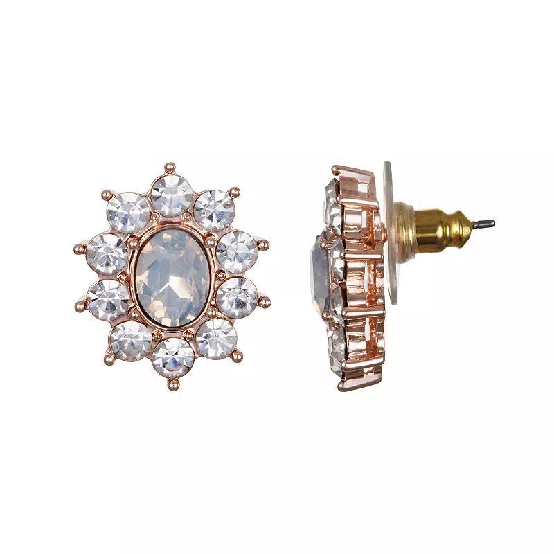 LC Lauren Conrad Simulated Opal Halo Stud Earrings, Womens, White Product Image