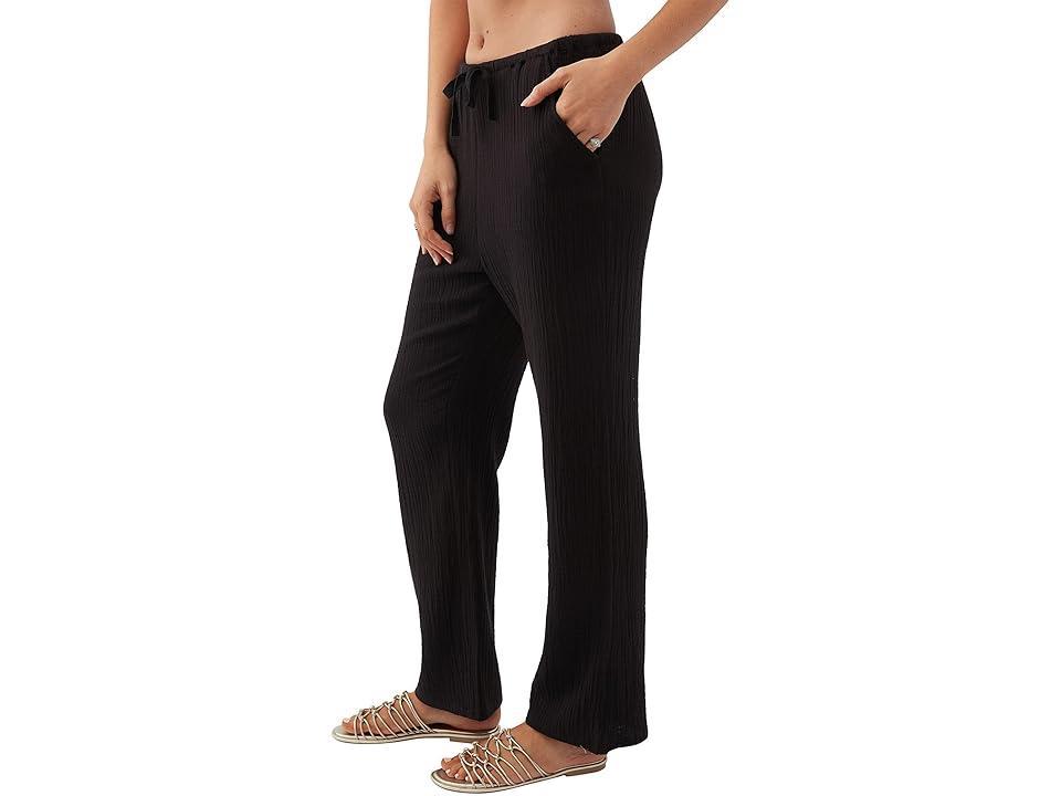 ONeill Brenda Mid Rise Crinkle Gauze Straight Leg Pants Product Image